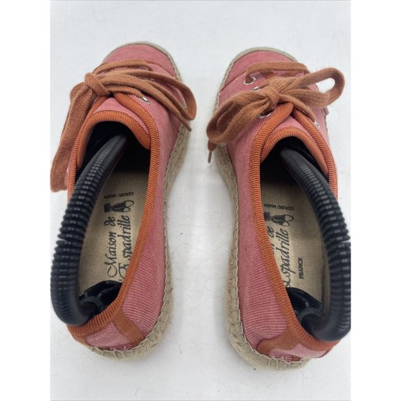 LA MAISON DE L'ESPADRILLE Color espadrilles 38 Coral Lace Up Shoes Made In Spain - Picture 8 of 11
